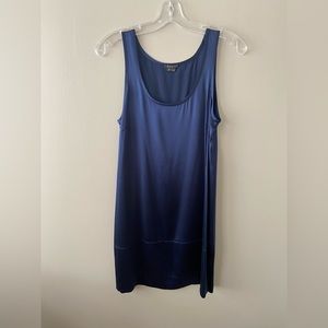 (EUC)Theory navy silk Farica sleeveless slip dress